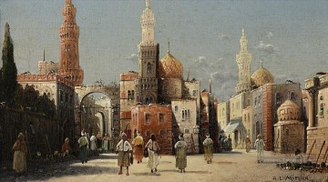 Oriental Street Scenes Alphons Leopold Mielich Araber Peinture à l'huile